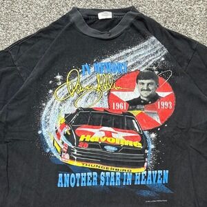 Vintage 1993 Davey Allison Memorial NASCAR T-Shirt FADED Mens XL Single Stitch‎